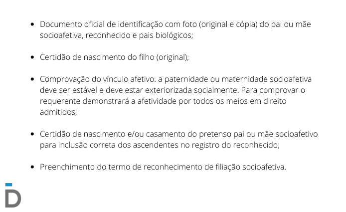 documentos reconhecimento de paternidade