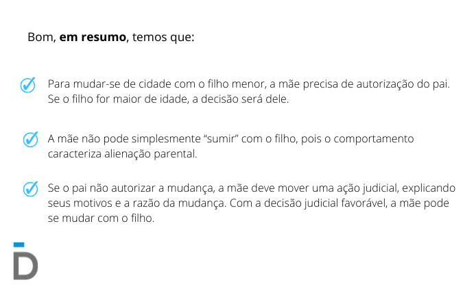 Mãe pode se mudar de cidade com filho sem avisar?